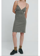 American Vintage - Thin Straps V-Neck Dress - Anthracite China - Women
