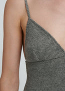 American Vintage - Thin Straps V-Neck Dress - Anthracite China - Women