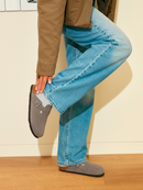 Zuecos Riva Velour Gris Oscuro