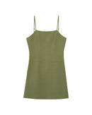 Vestido Corto Rivoli Verde Escote Cuadrado