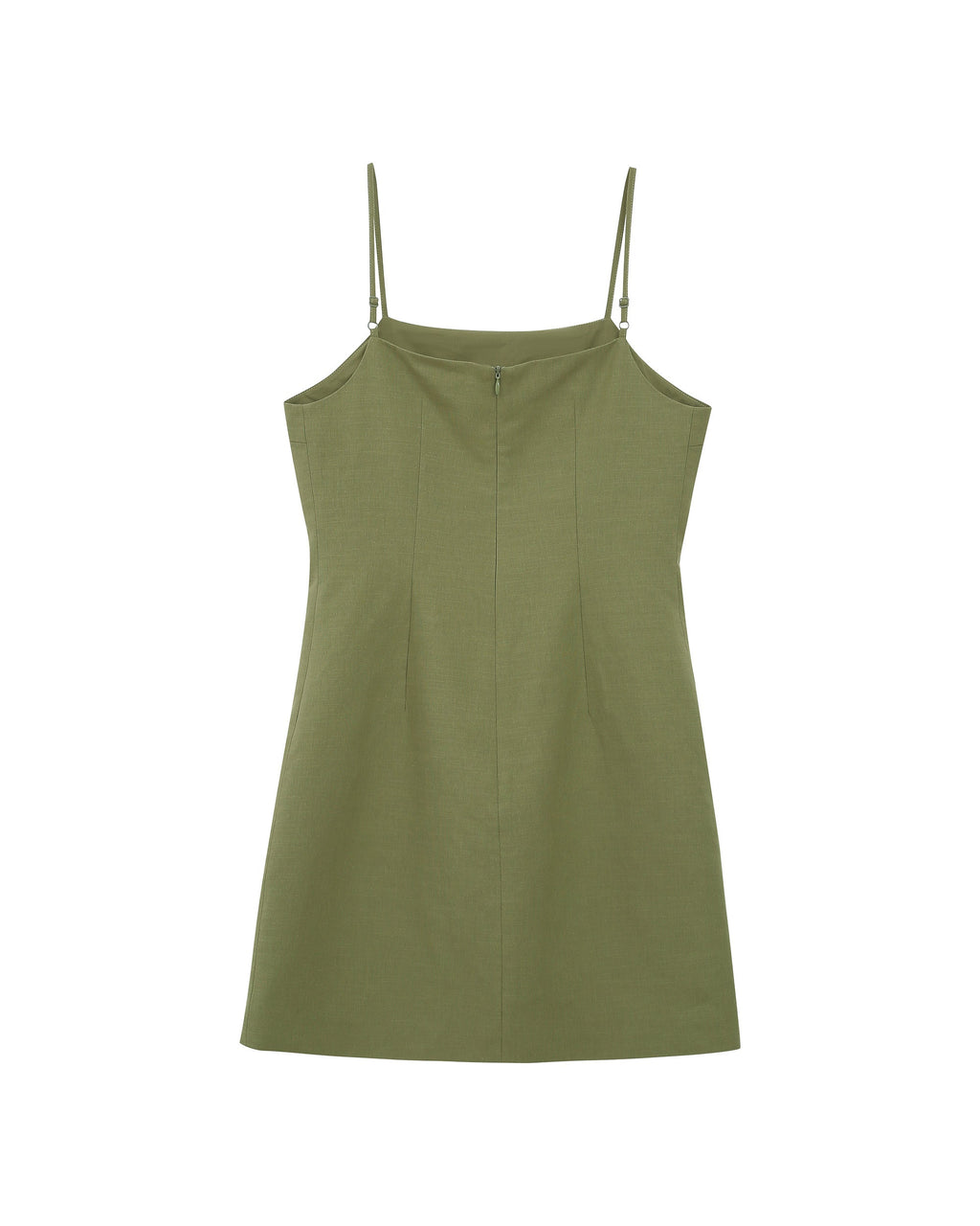 Rivoli Short Dress Square Neckline Green