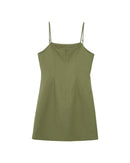 Vestido Corto Rivoli Verde Escote Cuadrado