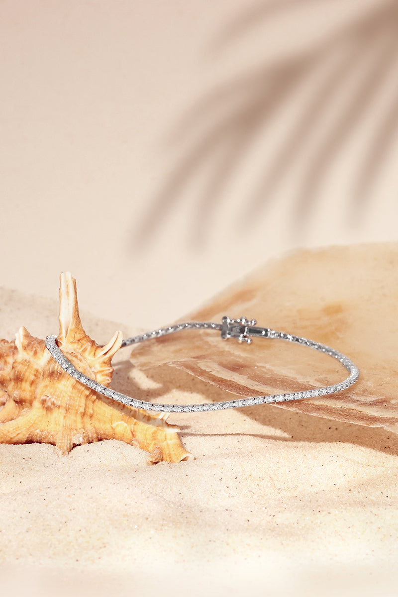 Bracelet Rivière Diamants 0,24Ct/92 - Or Blanc 375/1000