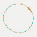 Bracelet Email Vert Or Jaune 375/1000