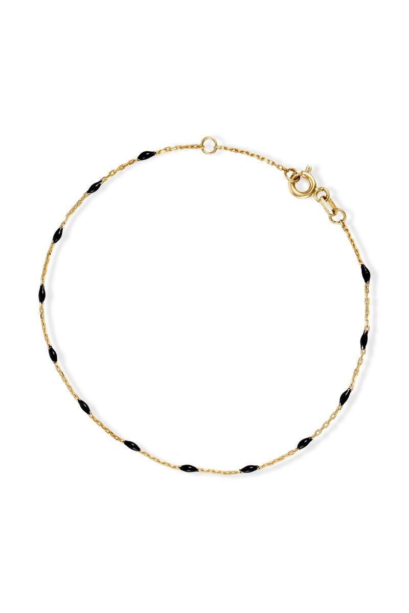 Bracelet Email Noir Or Jaune 375/1000