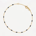 Bracelet Email Noir Or Jaune 375/1000