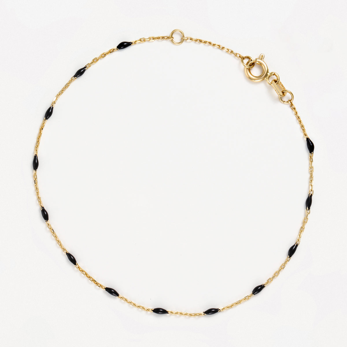 Bracelet Email Noir Or Jaune 375/1000