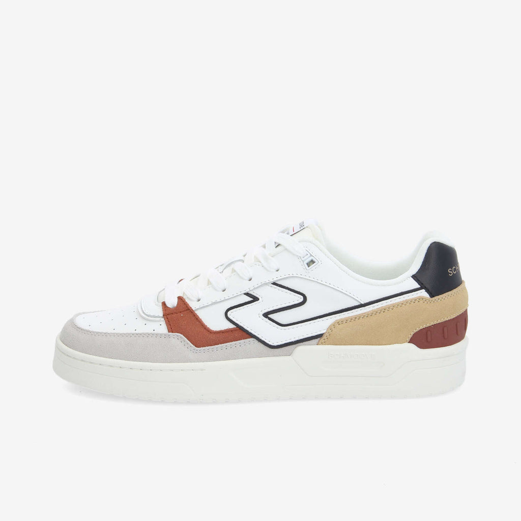 Brooklyn Court M - Nappa/Sued/Sued - White/Grey/Brique