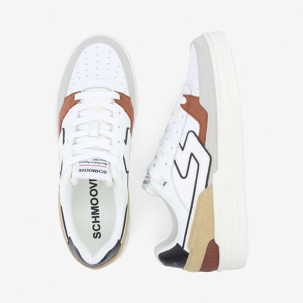 Brooklyn Court M - Nappa/Sued/Sued - White/Grey/Brique