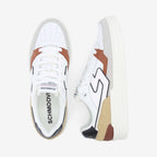 Brooklyn Court M - Nappa/Sued/Sued - White/Grey/Brique