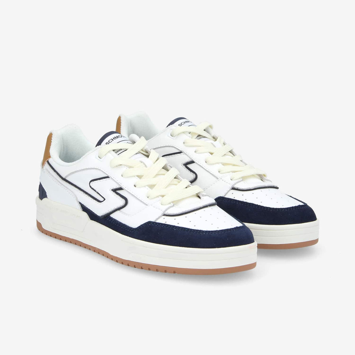 Brooklyn Court M - Nappa/Suede/Nap - White/Nuts/Navy