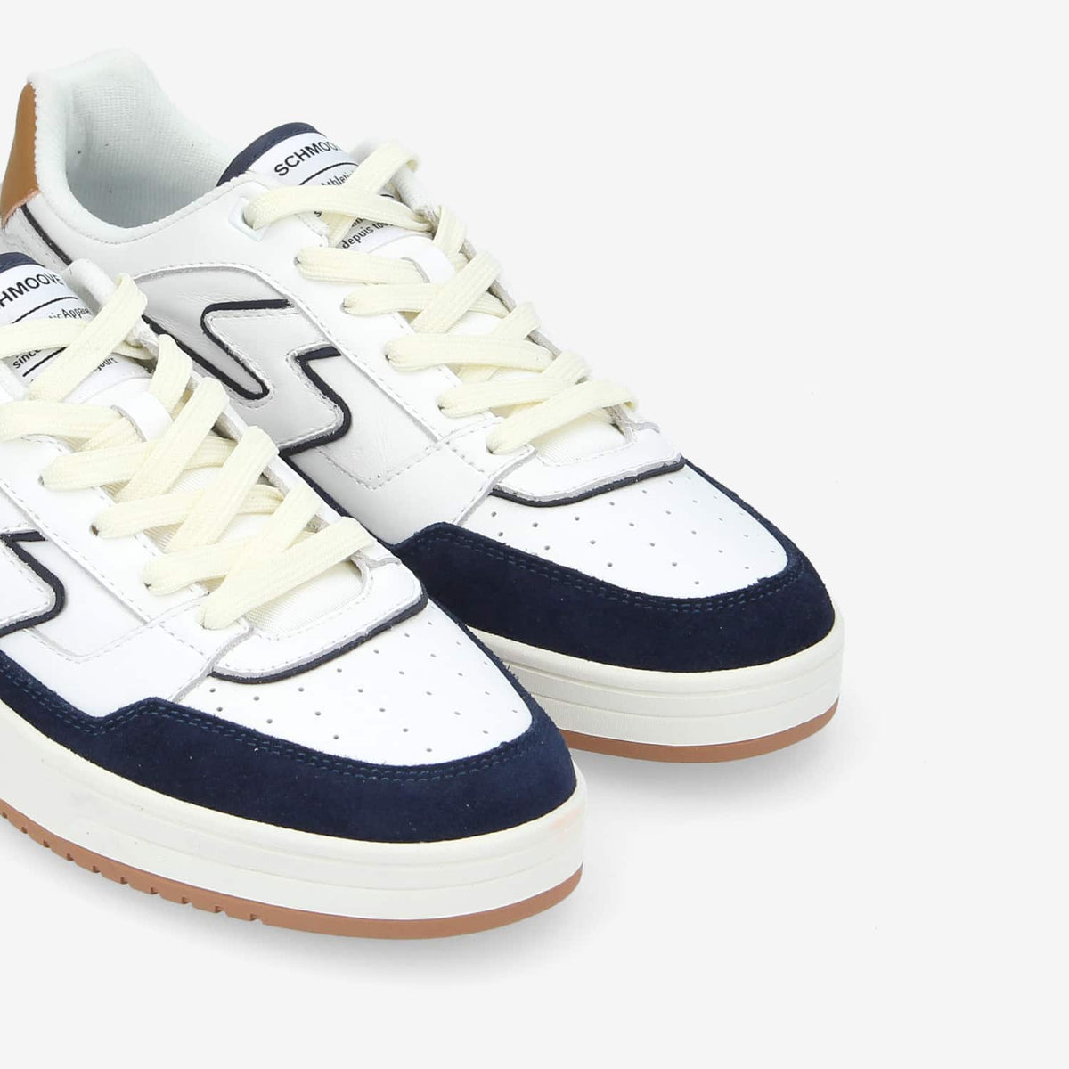 Brooklyn Court M - Nappa/Suede/Nap - White/Nuts/Navy