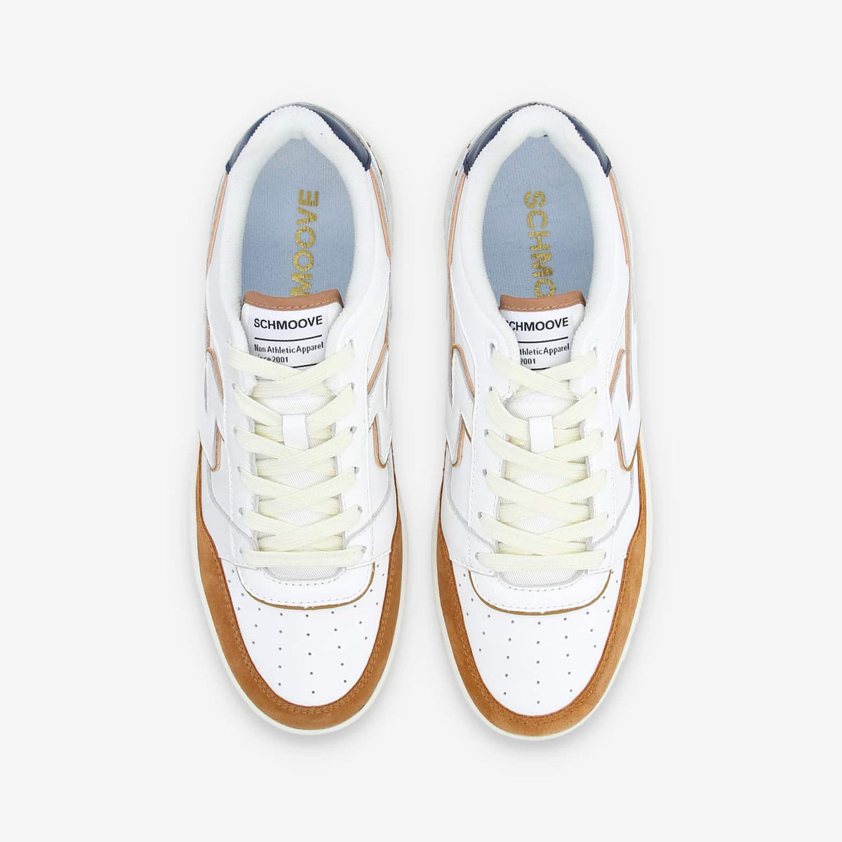 Brooklyn Court M - Nappa/Suede/Nap - White/Navy/Nuts