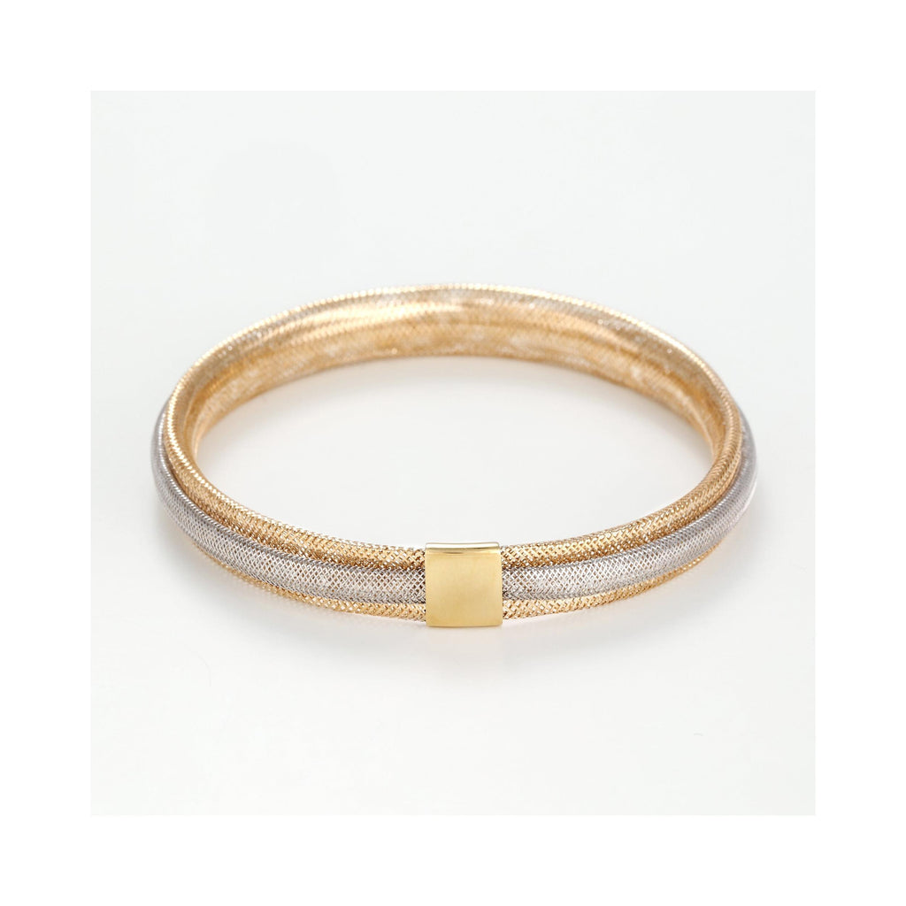 Bracelet " Vico Scintillant 8Mm" Or Bicolore 375/1000