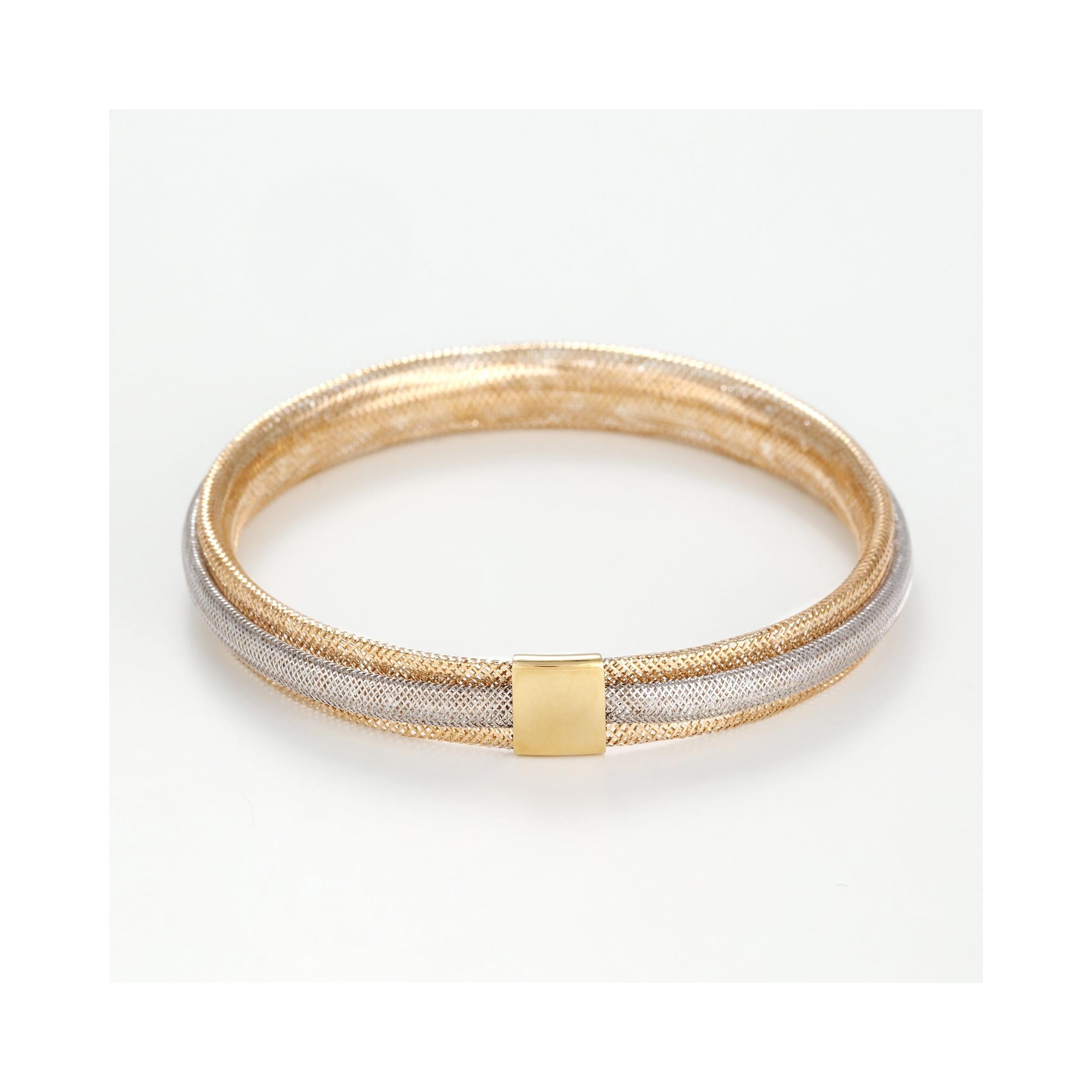 Bracelet "Vico Scintillant 8Mm" Or Bicolore 375/1000