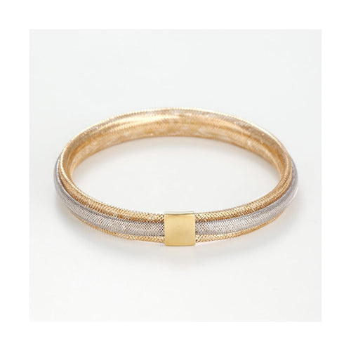 Bracelet " Vico Scintillant 8Mm" Or Bicolore 375/1000