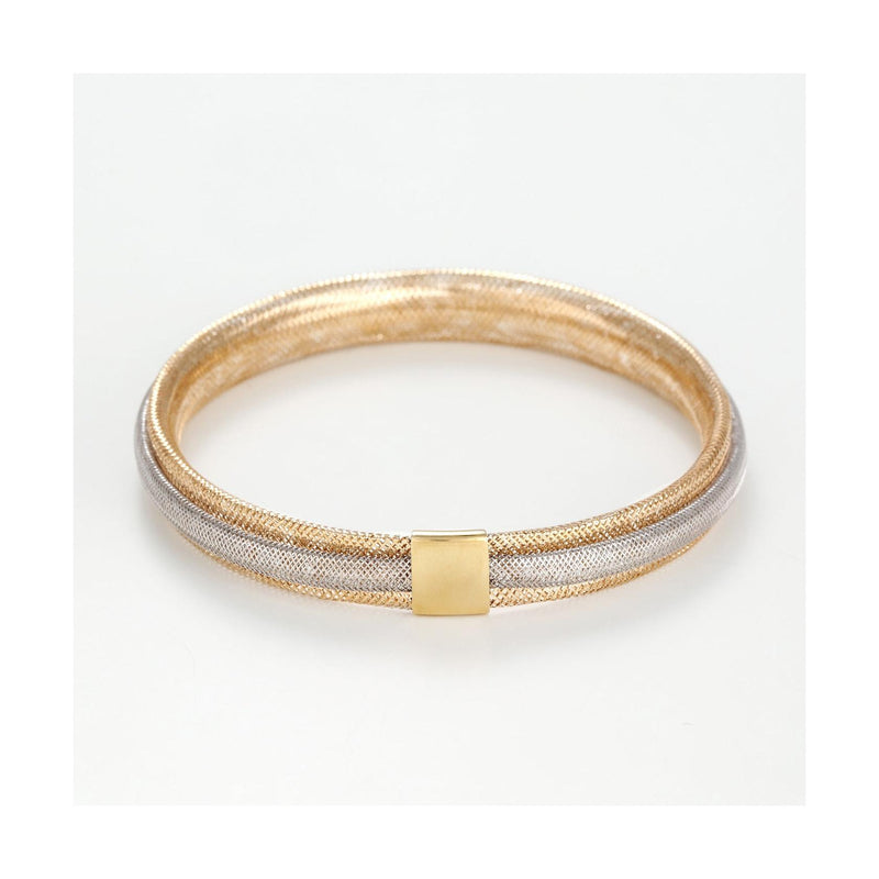 Bracelet " Vico Scintillant 8Mm" Or Bicolore 375/1000