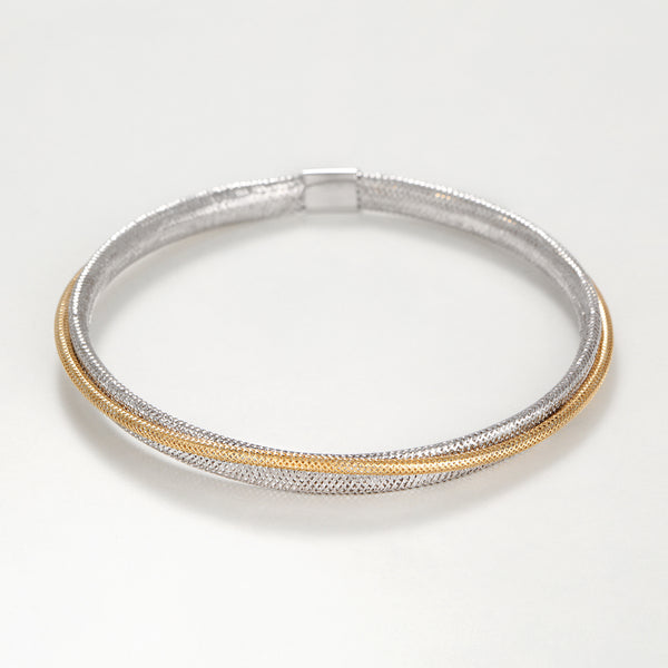 Bracelet "Matera" Or Bicolore Blanc 375/1000