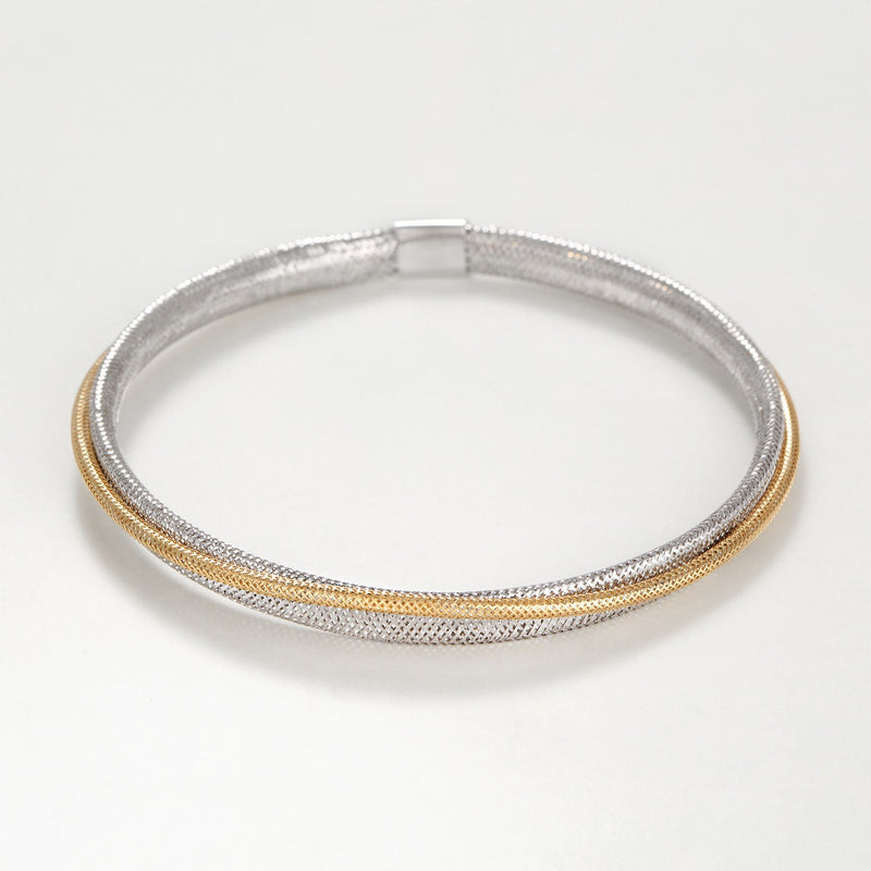 Bracelet "Matera" Or Bicolore Blanc 375/1000 - Or Bicolore 375/1000