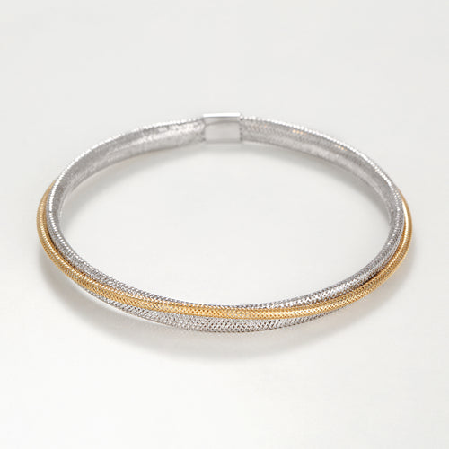 Bracelet "Matera" Or Bicolore Blanc 375/1000