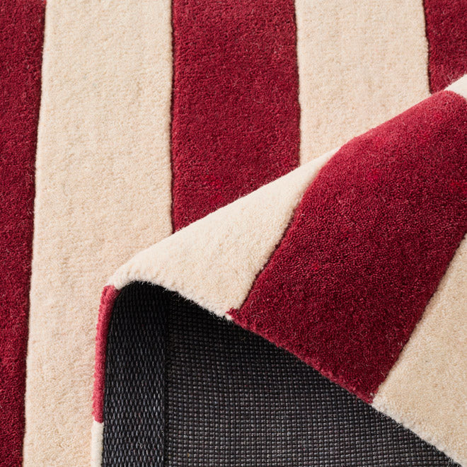 Rouge d'orage – Geometric wool rug - burgundy Rouge d'orage