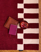 Rouge d'orage – Geometric wool rug - burgundy Rouge d'orage