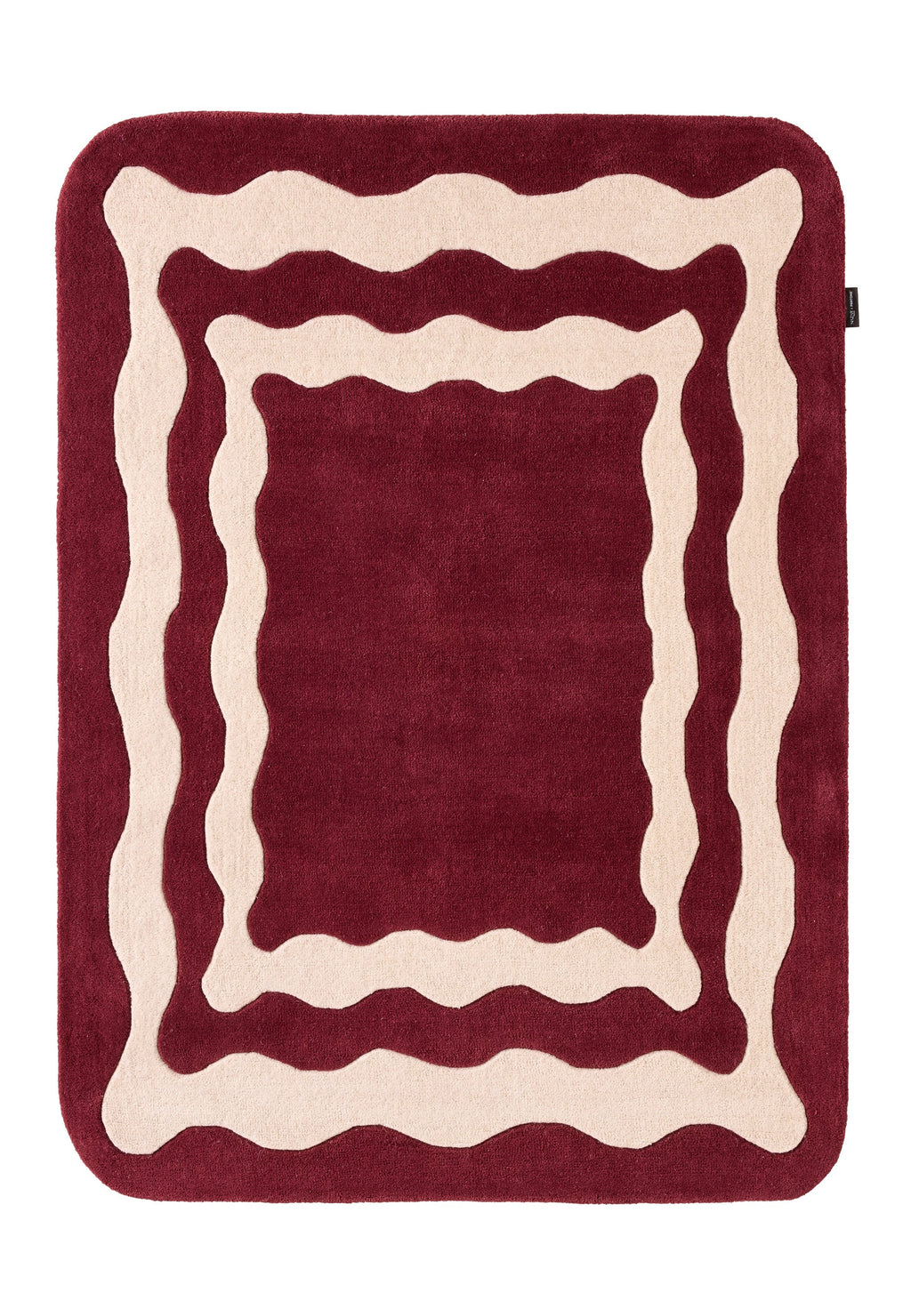 Rouge d'orage – Wavy wool rug - Bordeaux Rouge d'orage
