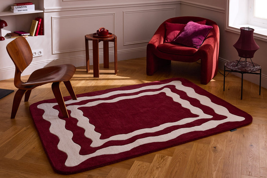 Rouge d'orage – Davy wool rug - Burgundy Rouge d'orage