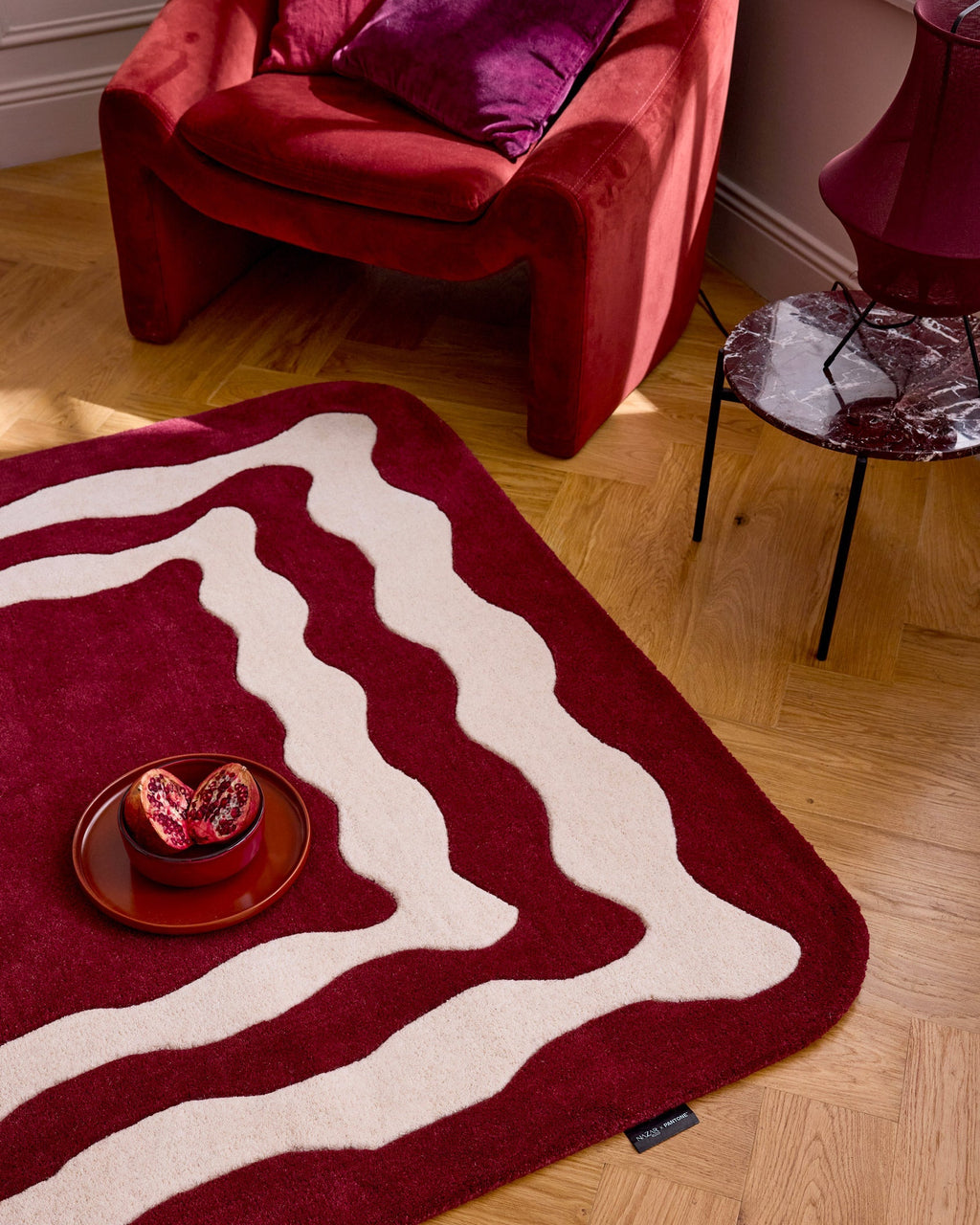 Rouge d'orage – Davy wool rug - Burgundy Rouge d'orage