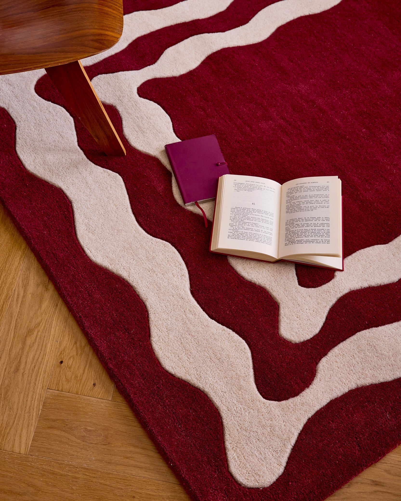 Rouge d'orage – Davy wool rug - Burgundy Rouge d'orage