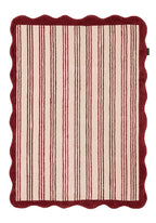 Rouge d'orage – Alfombra de lana a rayas - burdeos Rouge d'orage