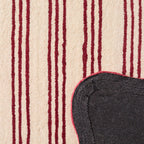Rouge d'orage – Alfombra de lana a rayas - burdeos Rouge d'orage