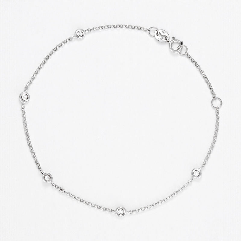 Bracelet "Sunshine" Diamant 0,14/5 - Or Blanc 375/1000