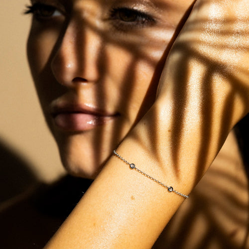 Bracelet "Sunshine" Diamant 0,14/5 - Or Blanc