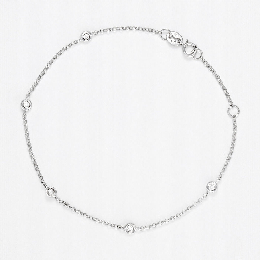"Sunshine" Bracelet D0.14/5 - 375/1000 White Gold
