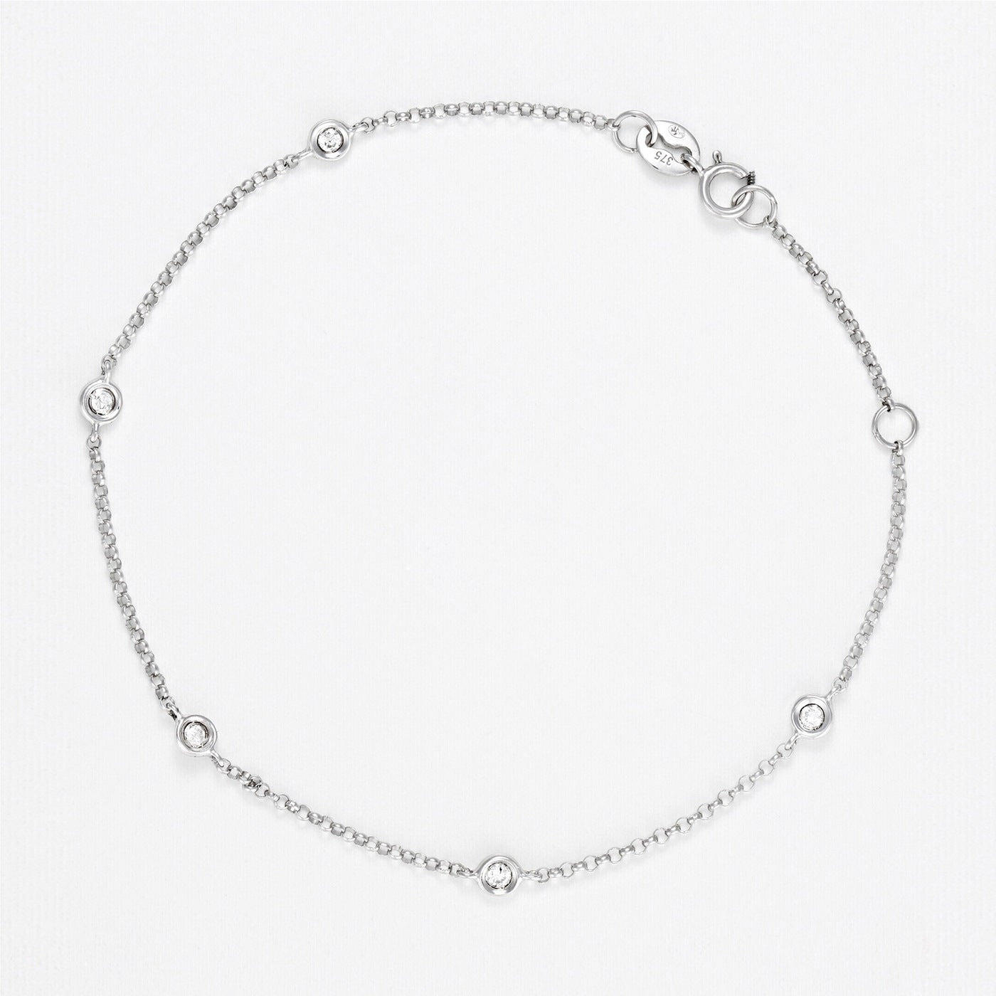 "Sunshine" Bracelet D0.14/5 - 375/1000 White Gold