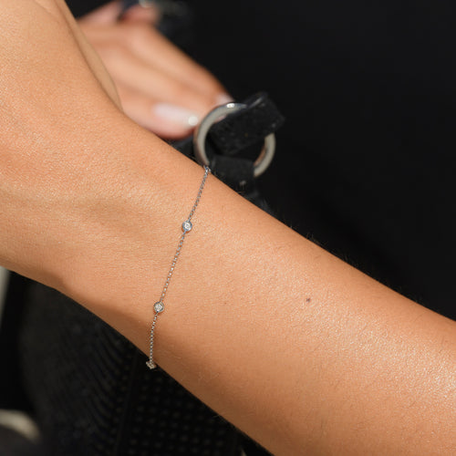 Bracelet "Sunshine" Diamant 0,14/5 - Or Blanc 375/1000