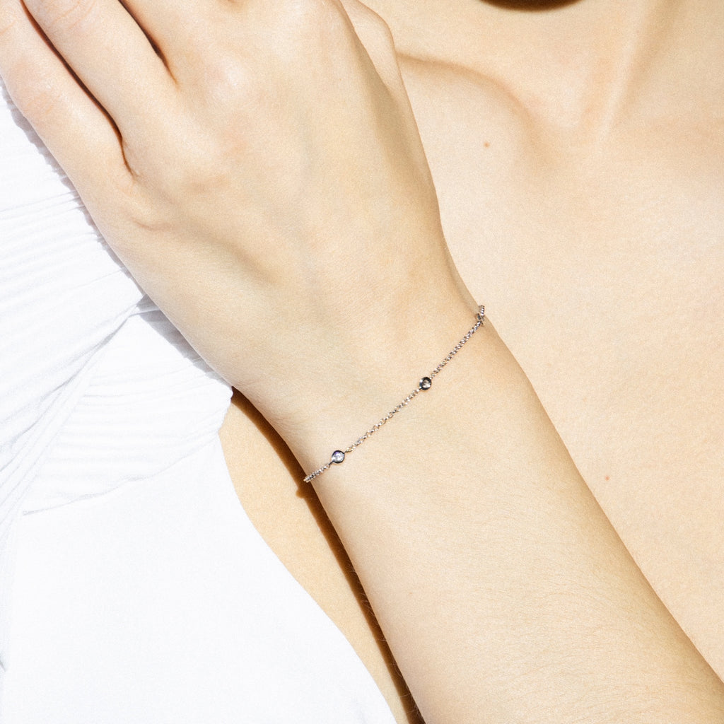 "Sunshine" Bracelet D0.14/5 - 375/1000 White Gold