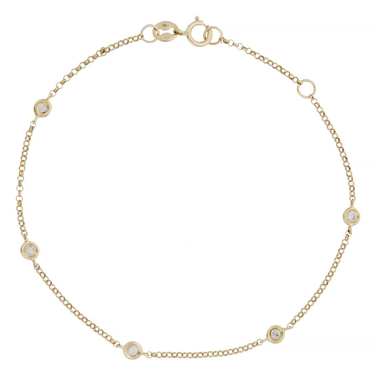 Bracelet "Sunshine" Diamant 0,14/5 - Or Jaune
