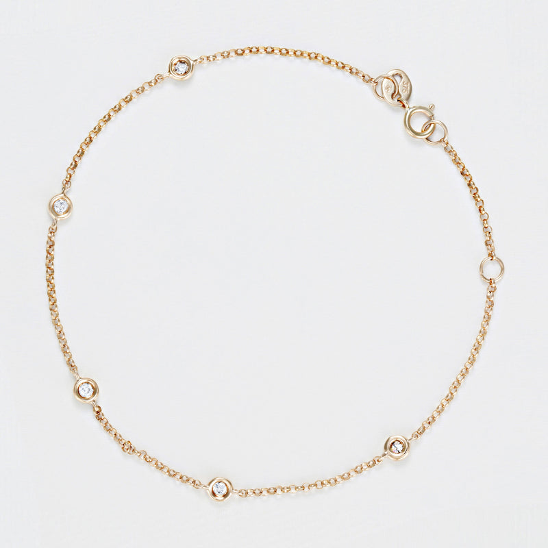 Bracelet "Sunshine" Diamant 0,14/5 - Or Jaune 375/1000