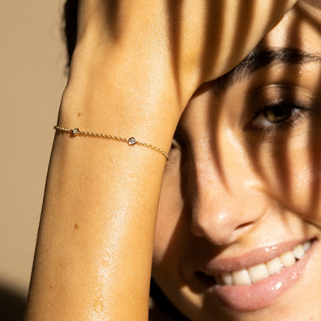 Bracelet "Sunshine" Diamant 0,14/5 - Or Jaune