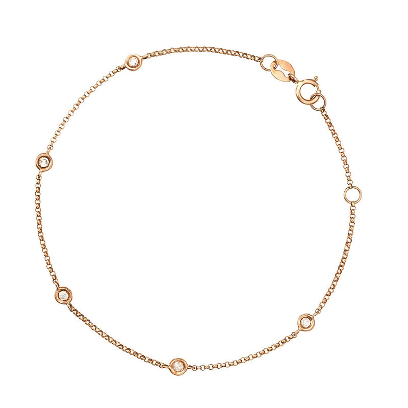 Bracelet "Sunshine" Diamond 0.14/5 - Rose Gold 375/1000