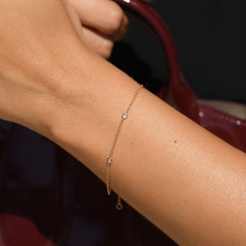 Bracelet "Sunshine" Diamant 0,14/5 - Or Rose 375/1000