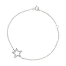 Blanc Pulsera "Perfect Star" Diamantes 0,09Ct/30 - Oro 375/1000