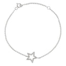 Bracelet "Perfect Star" Diamonds 0,09Ct/30 - Gold Blanc 375/1000