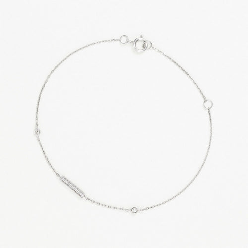 Pulsera “Linear Trio” D0.07/10 – Oro blanco