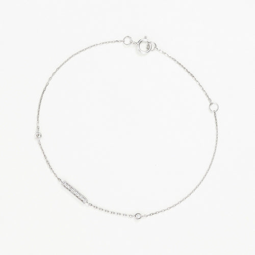 Bracelet "Trio Linéaire" D0,07/10 - Or Blanc 375/1000