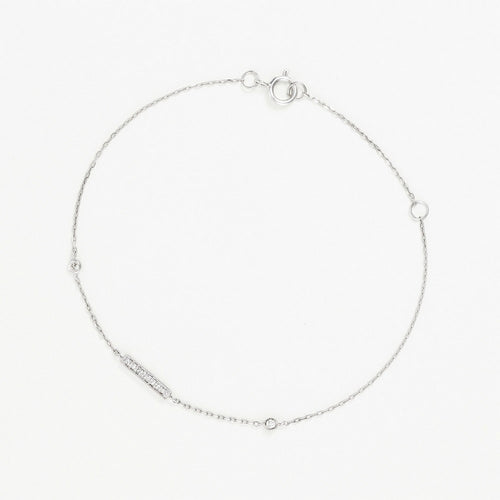 Bracelet "Trio Linéaire" D0,07/10 - Or Blanc 375/1000