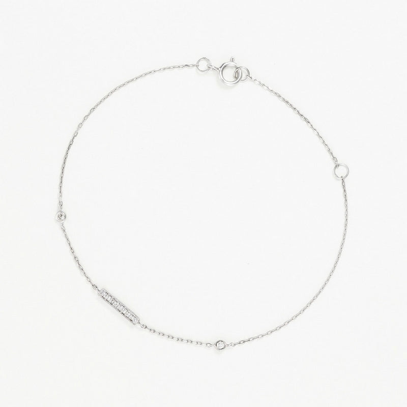 Bracelet "Trio Linéaire" D0,07/10 - Or Blanc 375/1000