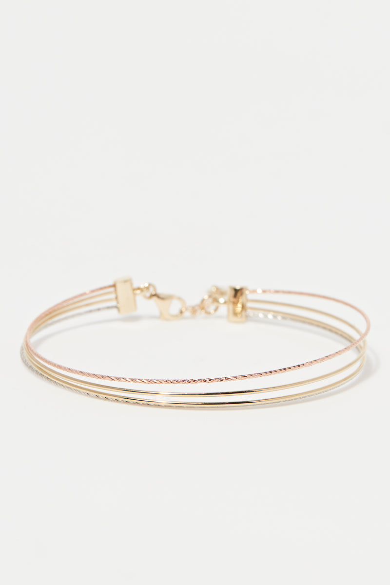 Bracelet "Raymond " Or Tricolore 375/1000